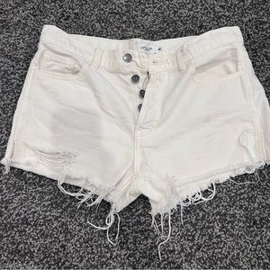 CJLA white denim shorts